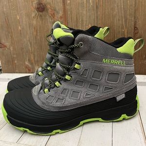 Merrell Thermoshiver Youth Boys Size 5.5 M  Black Green winter Boots